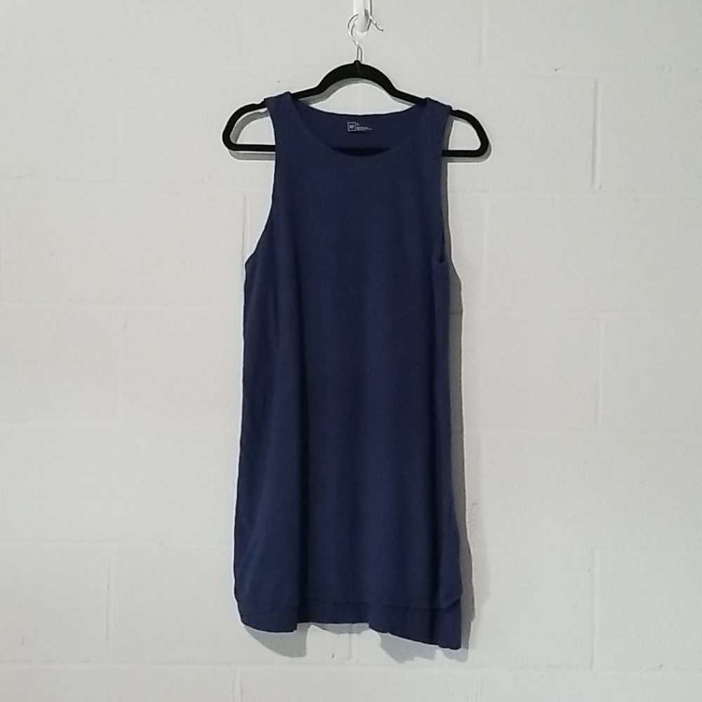 GAP linen blend navy blue sleeveless mini dress